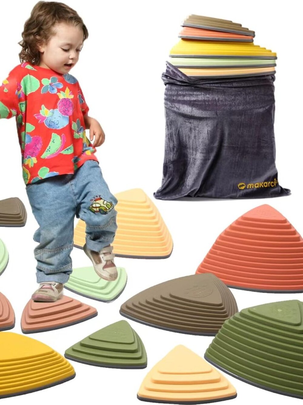 NWOT - Makarci Steppingstones for Kids - 12pcs Obstacle Course